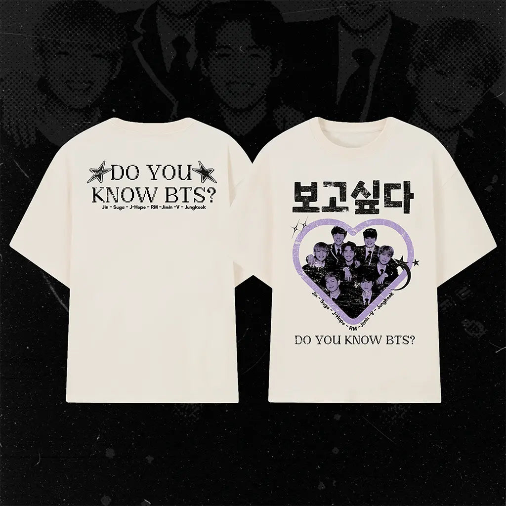 Camiseta oversize Do you know BTS? morado